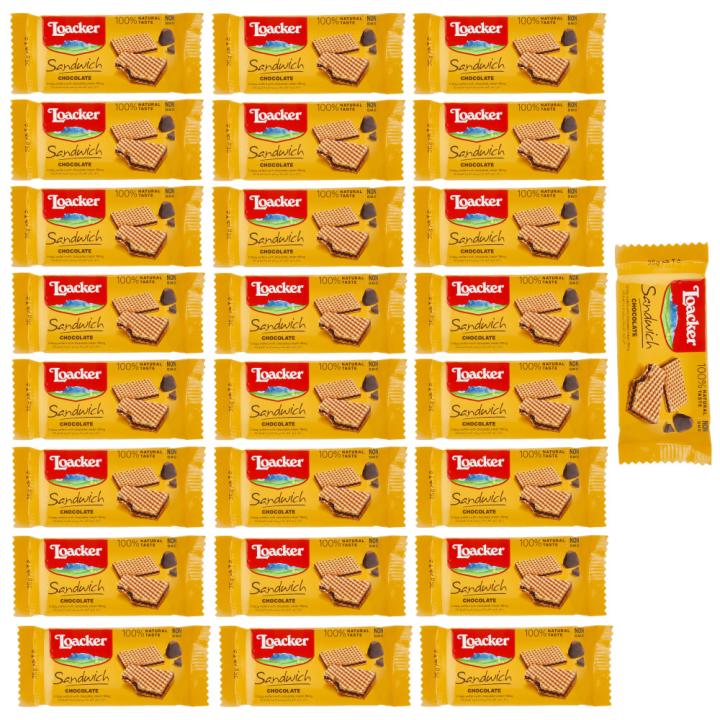 لواكر ساندويتش - ويفر مقرمش حشوة كريما الشوكولاته - 25 جم - عبوة 25 حبة - مستورد