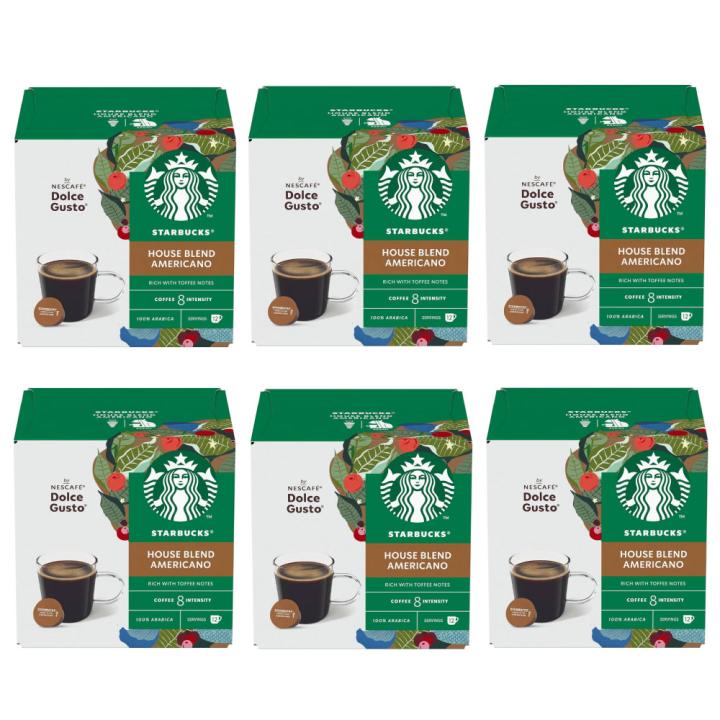 Starbucks Americano Coffee Capsules - House Blend - Compatible with Dolce Gusto Machines - 3 Packs - Imported