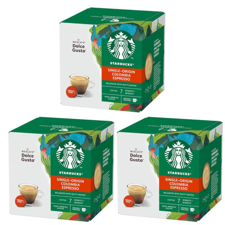 كبسولات قهوة ستاربكس اسبريسو - كولومبيا - متوافقة مع مكائن دولتشي قوستو - 3 عبوات - مستورد