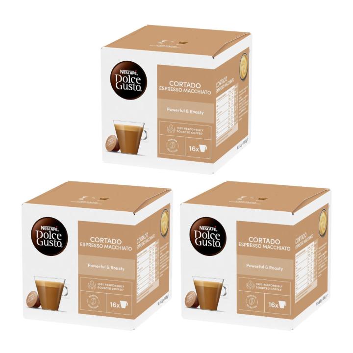 Nescafe Dolce Gusto Cortado Espresso Macchiato Coffee Capsules - 3 Packs - Imported
