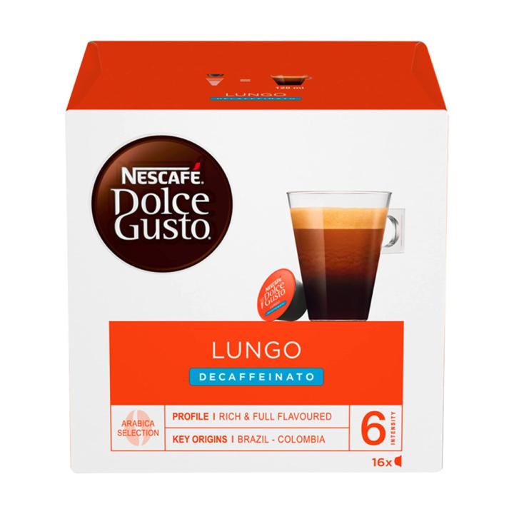 Nescafe Dolce Gusto Lungo Decavento Decaf Coffee Capsules - Imported