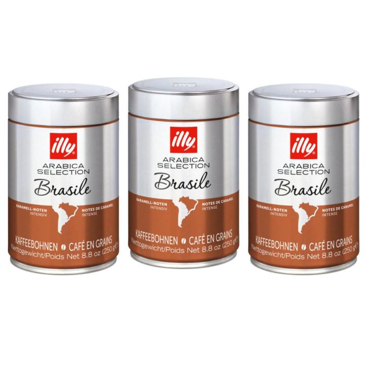 illy Selections Arabica - Brazilian Coffee Beans - 250g - Set of 3 - Imported