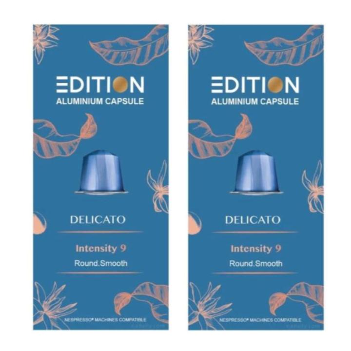 Edition Delcato Coffee Capsules Compatible with Nespresso Machines 10 Capsules - Set of 2