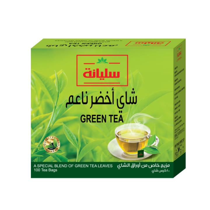 سليانة شاي أخضر ناعم خيط شد 100 كيس علاقي 1.5جرام