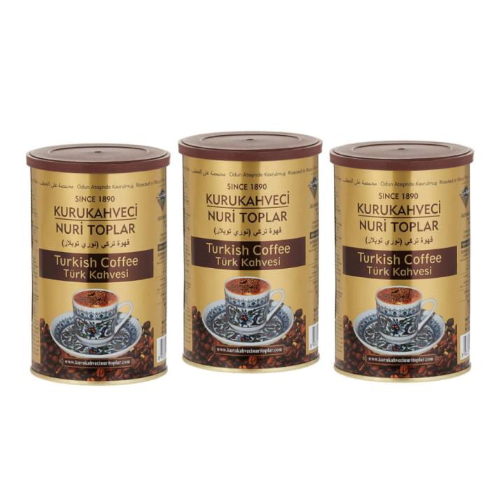 Nuri Toplar Coffee - Wood Roasted Turkish Coffee 250g - Set of 3 Cans