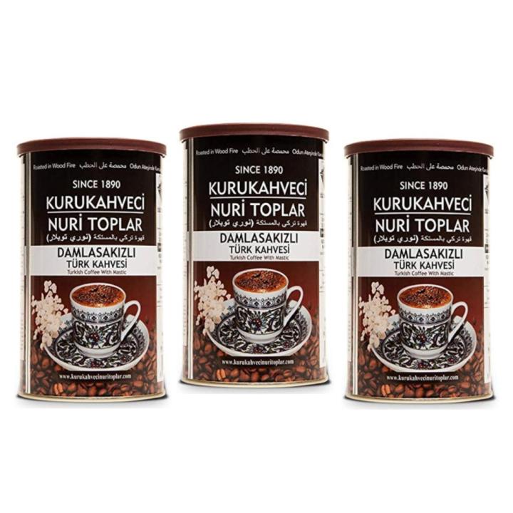 Nuri Toplar Coffee - Turkish coffee with mastic, wood-fired, 250 g - Set of 3 boxes