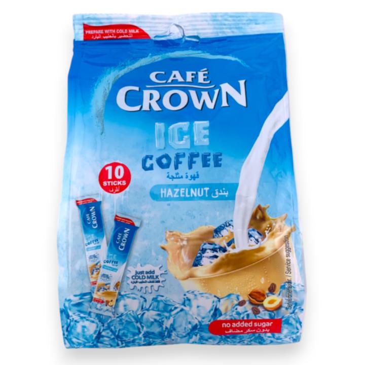 كافيه كراون قهوة مثلجة بندق بدون سكر مضاف 10.5 جرام - 10 اظرف