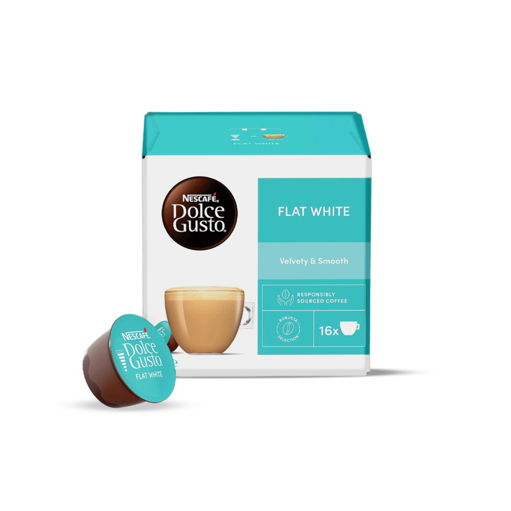 كبسولات دولتشي فلات وايت - 16 كبسولة | كبسولات قهوة