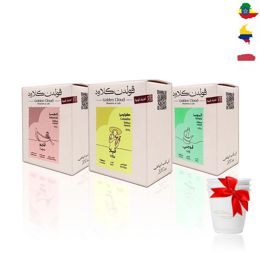 Box of specialty coffee envelopes - Golden Cloud Coffee