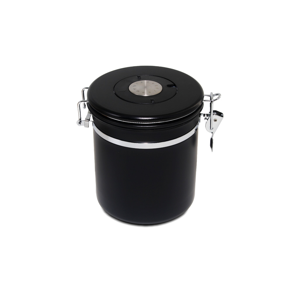 Coffee bean keeper with vacuum valve and date setting