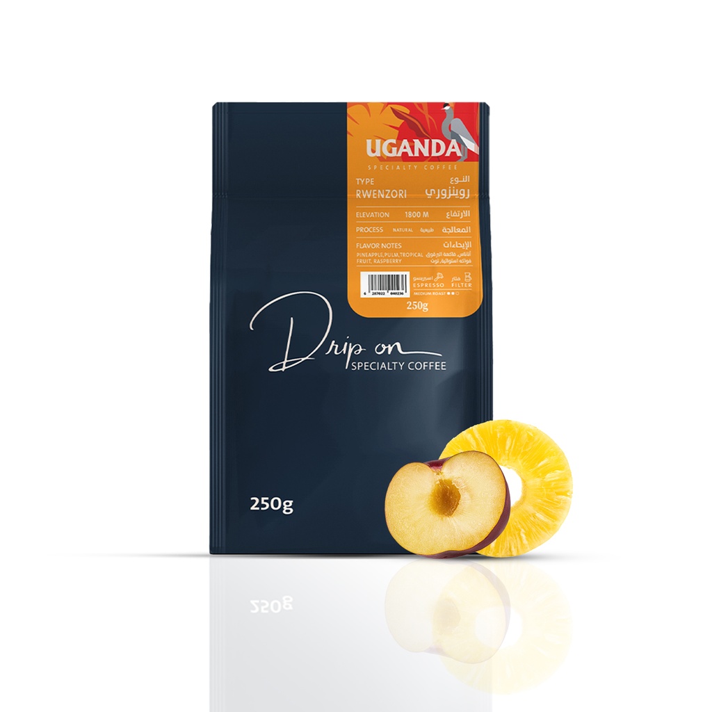 Drip On Uganda Rwenzori is a medium fruity citrusy with notes of plum and tropical fruits