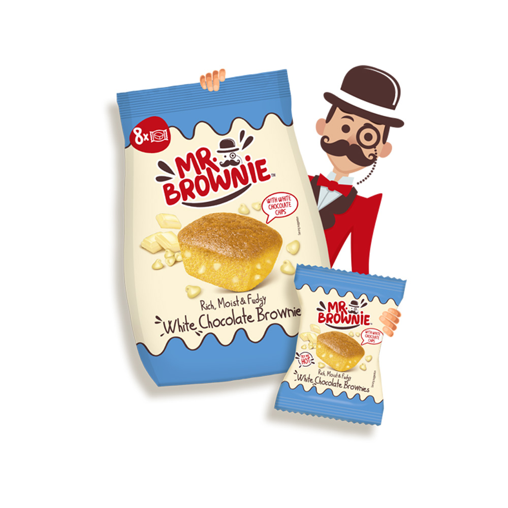 براونيز الشوكولاتة البلجيكية البيضاء الفاخرة - 8 قطع | مستر براوني