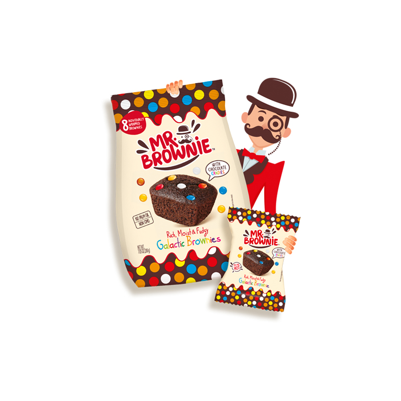Mr. Brownie | Colorful chocolate brownies - delicious taste and crunchy sweetness - 8 pieces