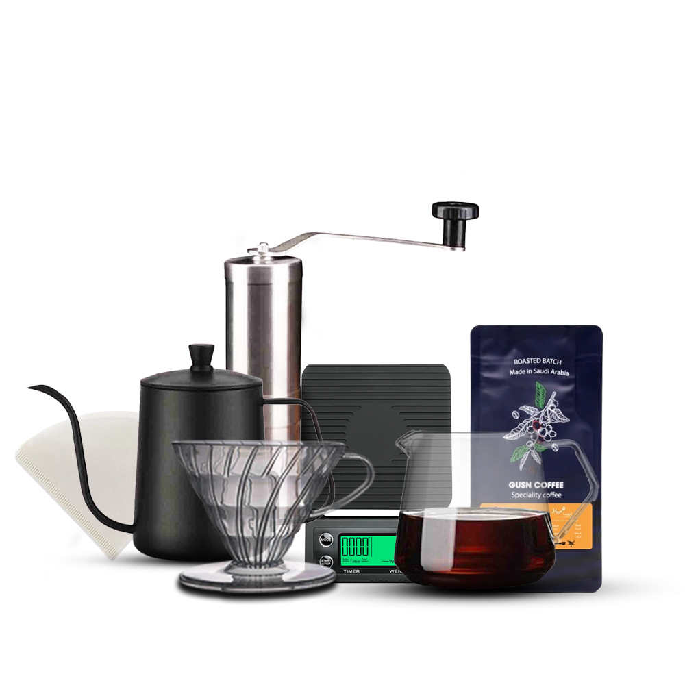 The large V60 brewing kit is enough for four cups
