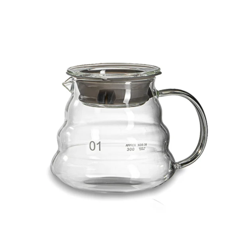 INVEIN Glass V60 Coffee Server | Wave with Lid 01 360ml