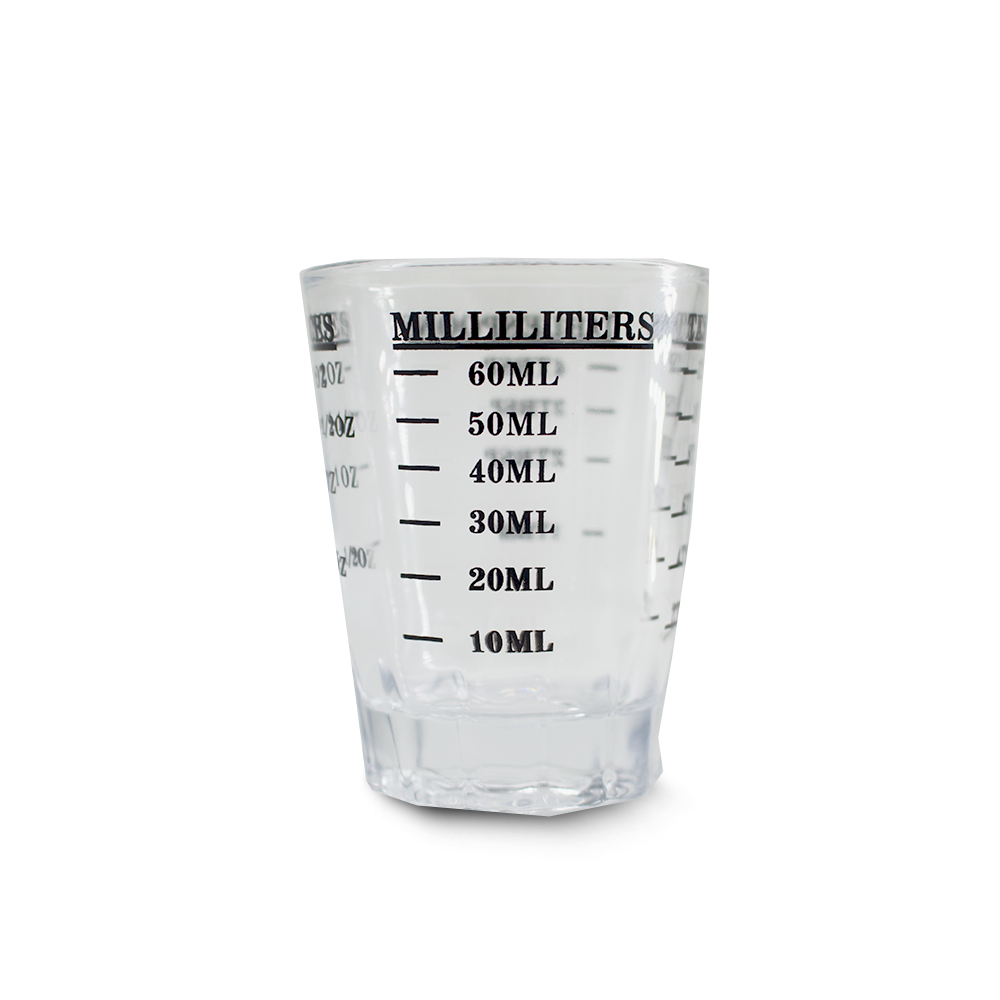 Glass espresso measuring cup