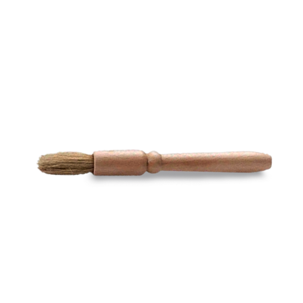 Wooden cleaning brush for specialty coffee grinders