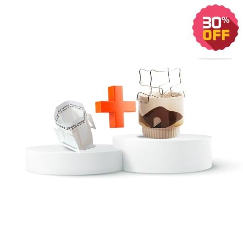 Coffee pod filters + metal coffee pod holder