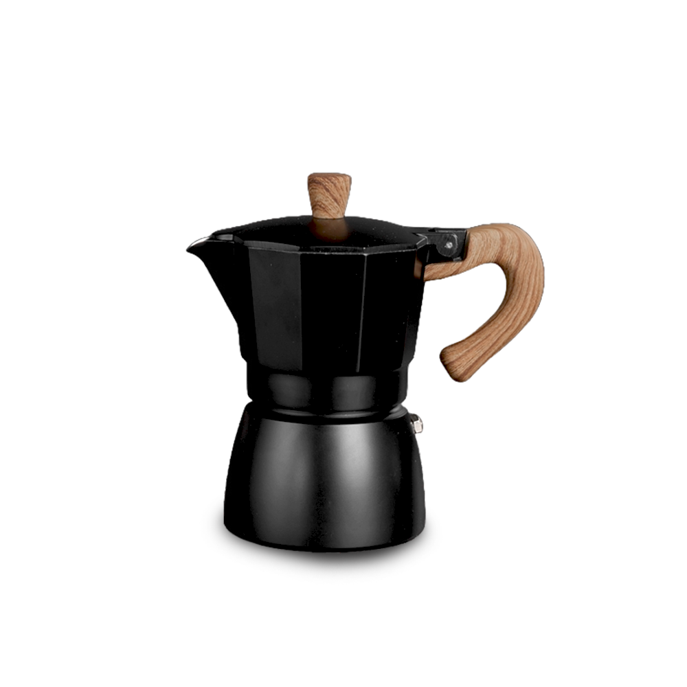 Moka coffee machine | 6 black cups