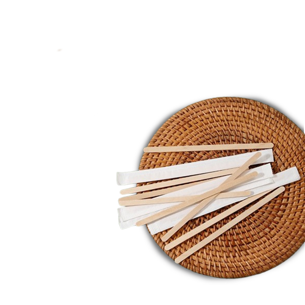 Disposable wooden stirring spoons