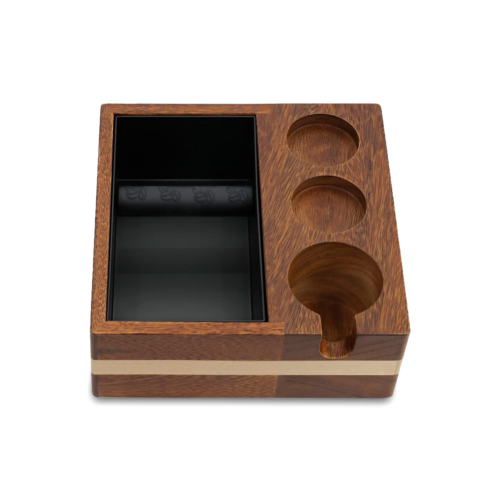 Elegant multi-use espresso box Elegant walnut wood