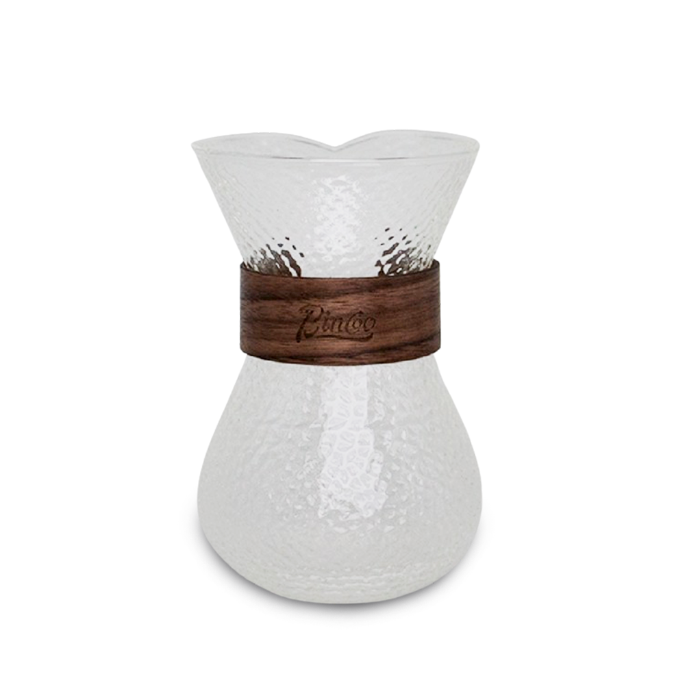 Coffee Drip Pot | Frosted glass with luxury wooden handle, 400ml capacity