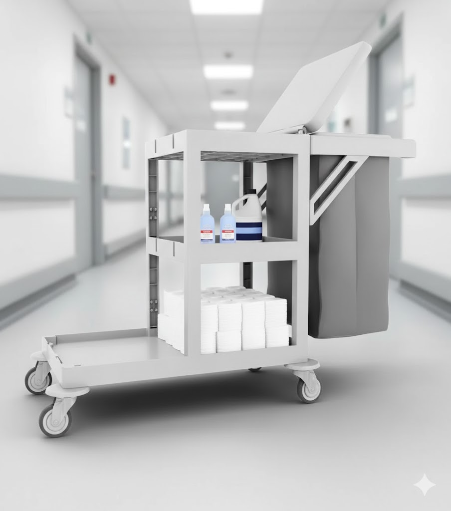 Gantex open public service cleaning trolley "JP3080-03"