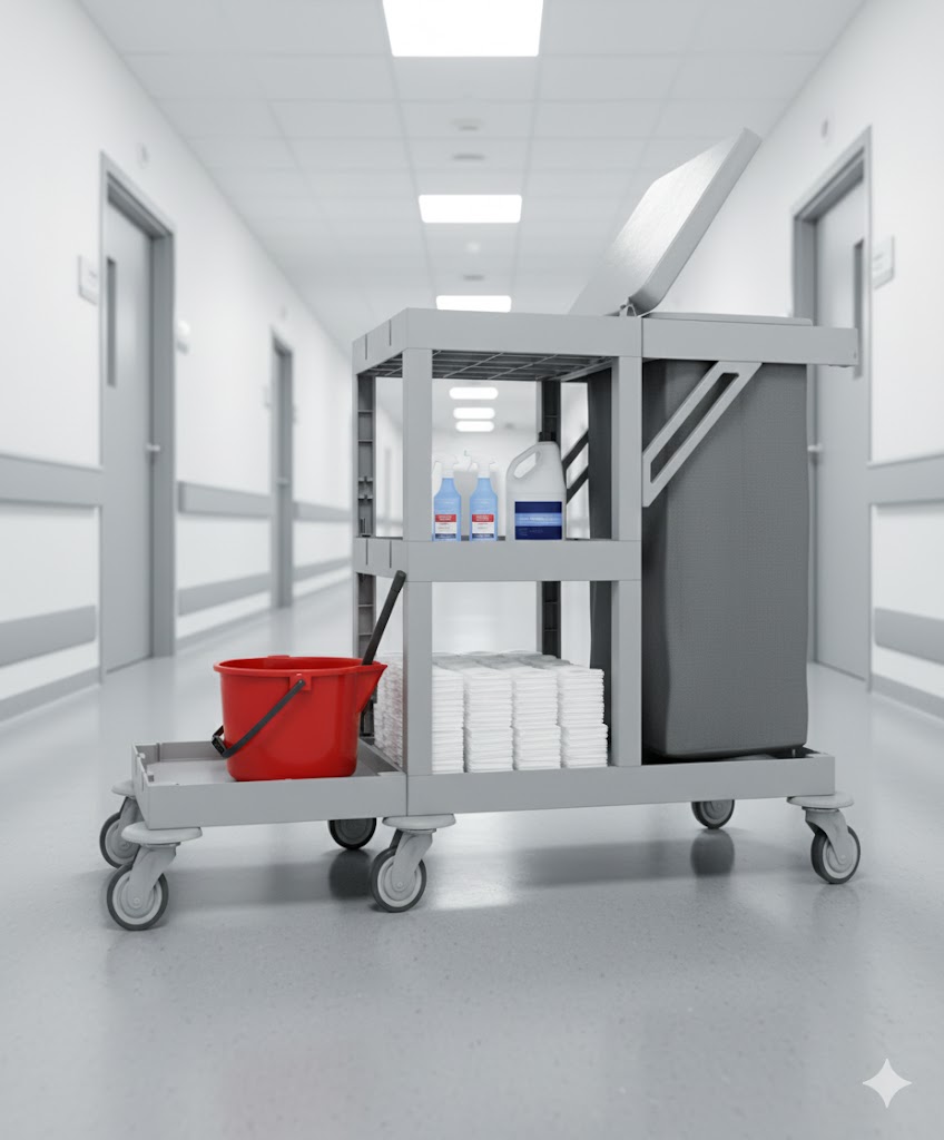 Gantex open public service cleaning trolley "JP3080"