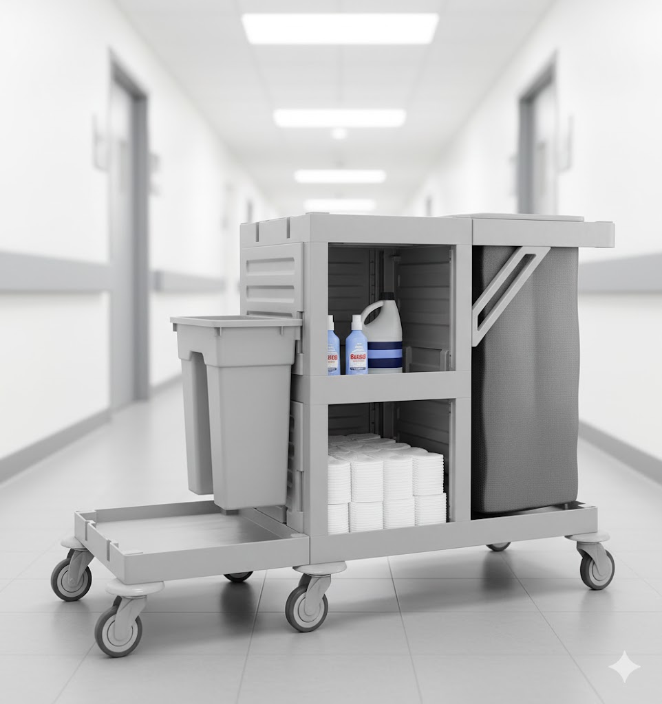 Jantex enclosed public service cleaning trolley "JP3060"