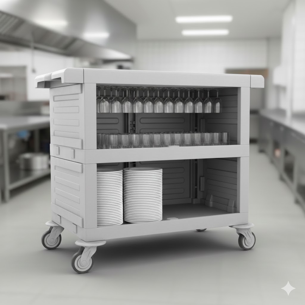 Jantex enclosed restaurant service cleaning trolley "JS20200"