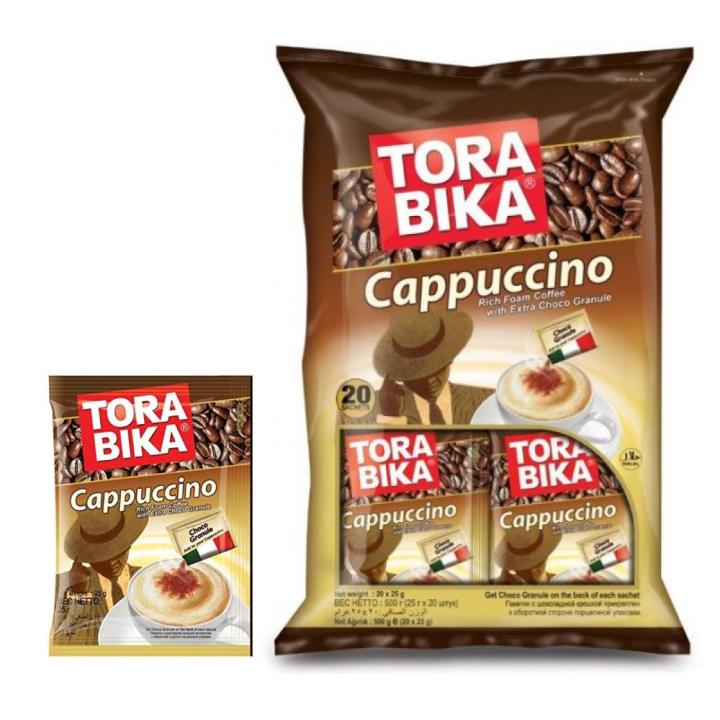 Torpica Cappuccino, rich foamy coffee mix with chocolate chips - 20 bags 25 gm