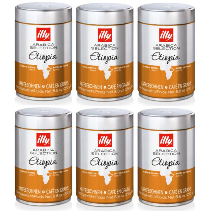 illy Arabica Selections - Mixed Brazilian Coffee Beans and Ethiopian Coffee Beans - 250 gm - 2 Boxes - Imported