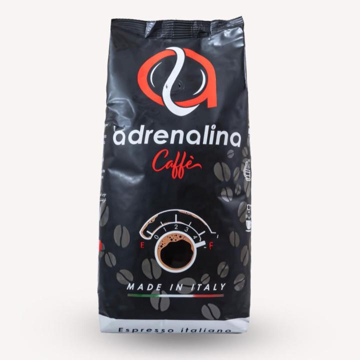 ادرينالينا كافيه اسبريسو ايتاليانو حبوب قهوة محمصة ارابيكا وروبوستا 1000 جم - مستورد