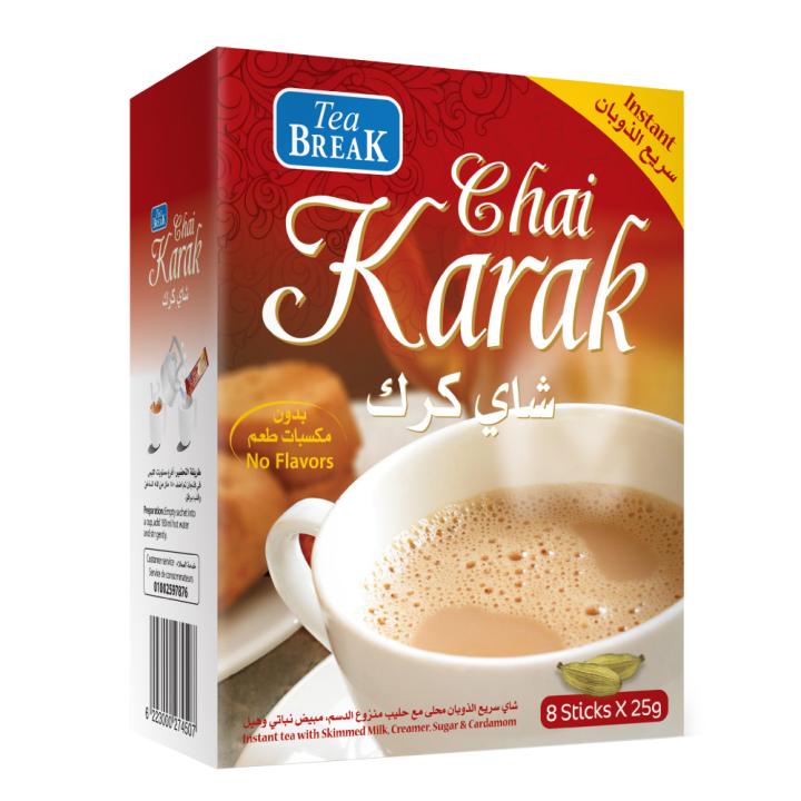 Instant tea break sweetened tea with skimmed milk and cardamom flavor - 8 sachets