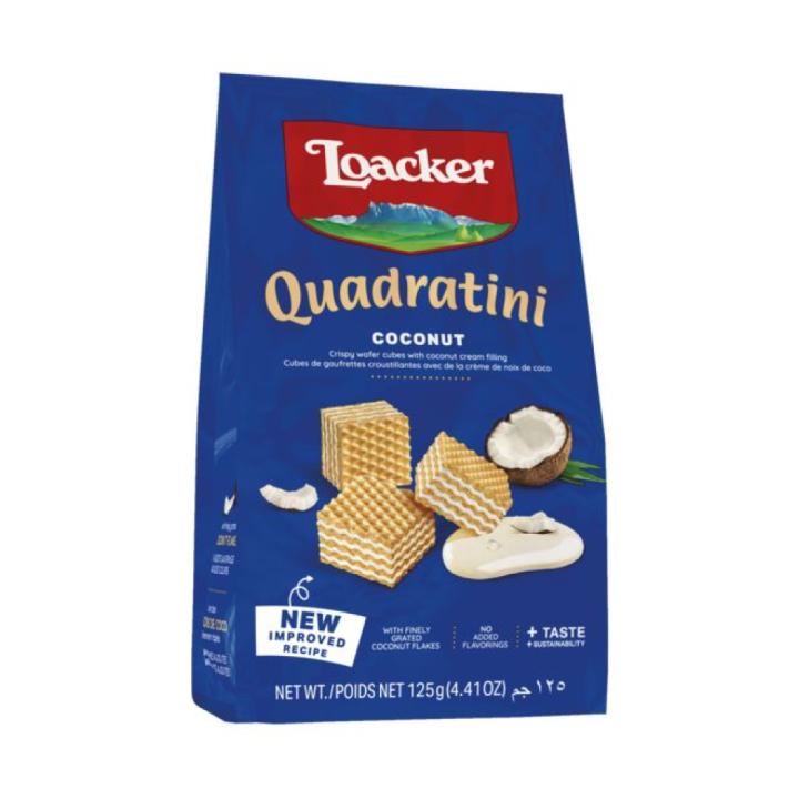 لواكر كوادراتيني قطع الويفر الصغيرة مع حشوة كريمة جوز الهند 125 جم - مستورد