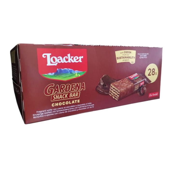 لواكر جاردينا شوكولاته - ويفر مقرمش مغطى بشوكولاته الحليب و محشو بكريم الشوكولاته - 17 جم - عبوة 28 حبة - مستورد