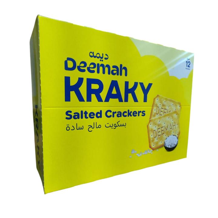 ديمه بسكويت كراكي بسكويت مالح سادة - 12 عبوة - 90 جم