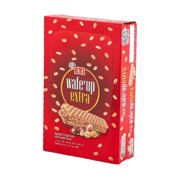 ايتي ويف اب اكسترا بسكويت ويفر بكريمة البندق مع حبيبات الفول السوداني - 29 جم - مجموعة 12 حبة