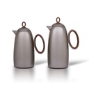 Turf thermos set for coffee and tea, two pieces from Al Saif, capacity 1.0/0.7 liters / elegant design to suit all tastes / made to preserve heat - light wooden matte nickel