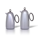 Turf thermos set for coffee and tea, two pieces from Al Saif, capacity 1.0/0.7 liters / elegant design to suit all tastes / made to preserve heat - wooden chrome