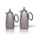 Turf thermos set for coffee and tea, two pieces from Al Saif, capacity 1.0/0.7 liters / elegant design to suit all tastes / made to preserve heat - wooden nickel