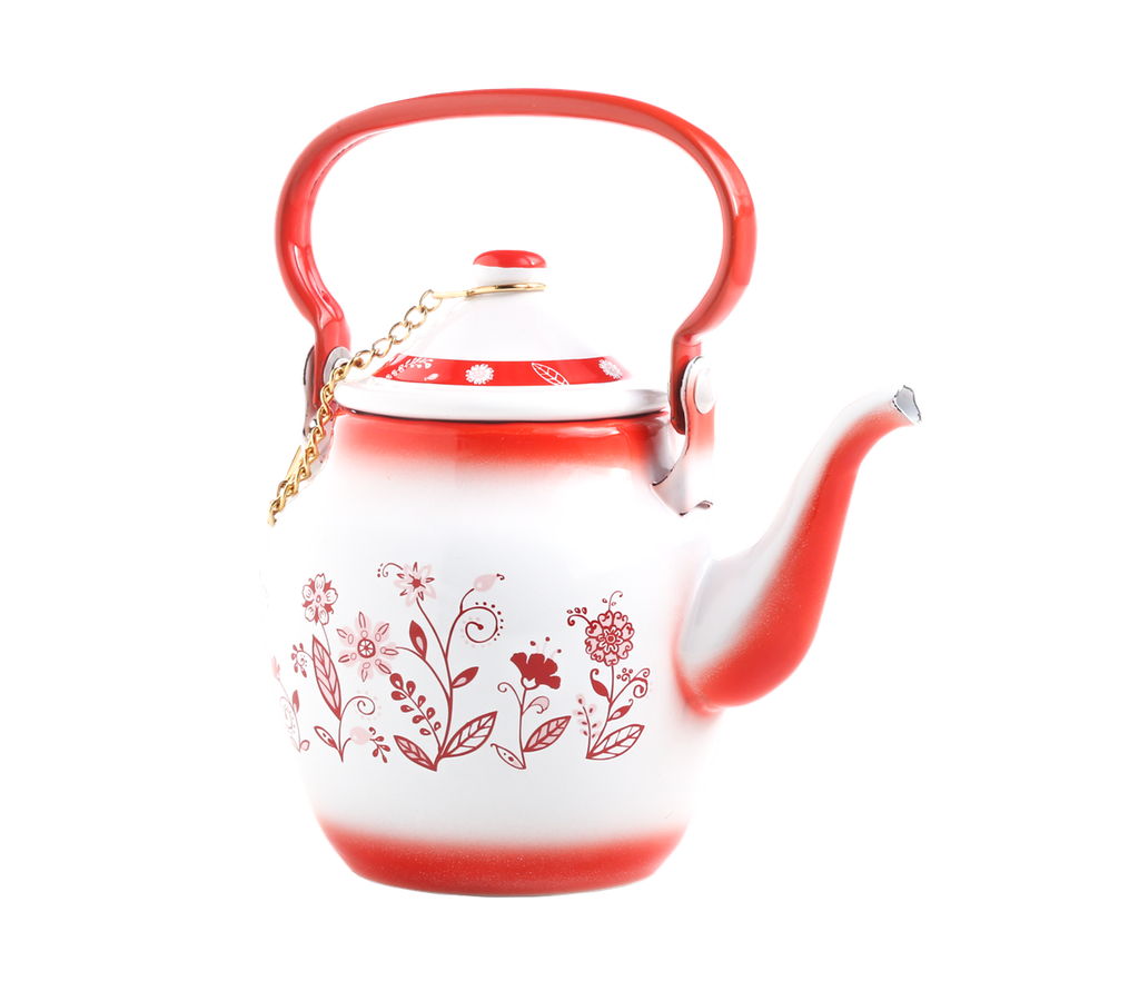 An Indonesian teapot from Al Saif, practical and traditional, suitable for preparing tea with ease - 1.6 liters - fluorescent red
