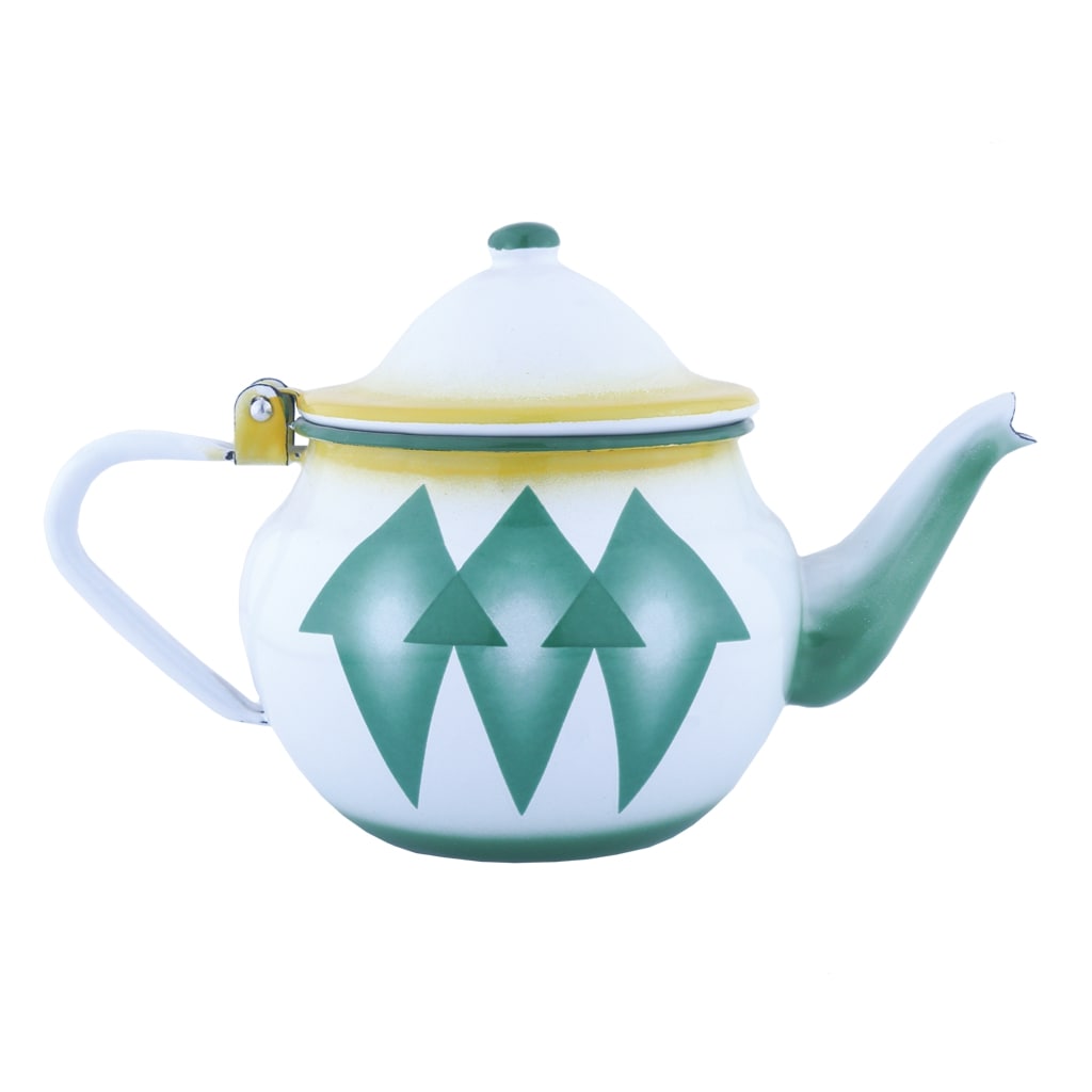 An Indonesian tea pot (Diamond) from Al Saif, practical for serving tea, featuring an elegant traditional design - 1.4 liters - green