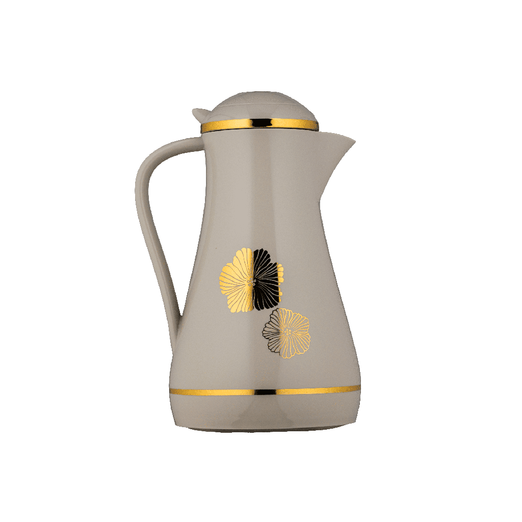 ترمس قهوة او شاي من ديفا / تصميم أنيق يناسب جميع الأذواق سعه 1 لتر - رمادي/ذهبي