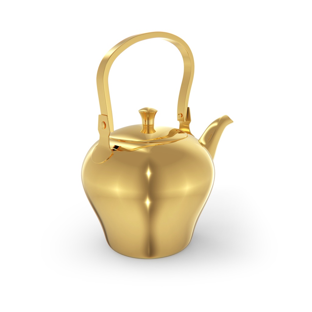 Durable and elegant teapot from Al Saif, ideal for serving all kinds of tea, golden color, multiple sizes - 3 liters