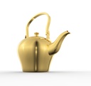 Durable and elegant teapot from Al Saif, ideal for serving all kinds of tea, golden color, multiple sizes - set of 3 pieces