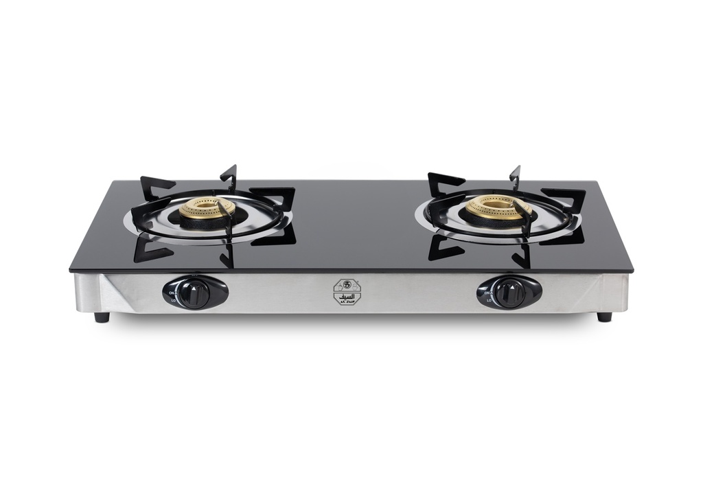 Glass top gas stove from Al Saif - color: black - 2 burners