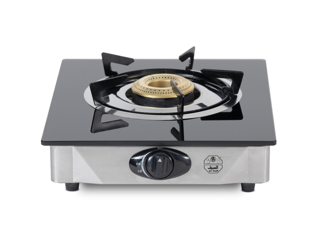 Glass top gas stove from Al Saif - color: black - 1 burner