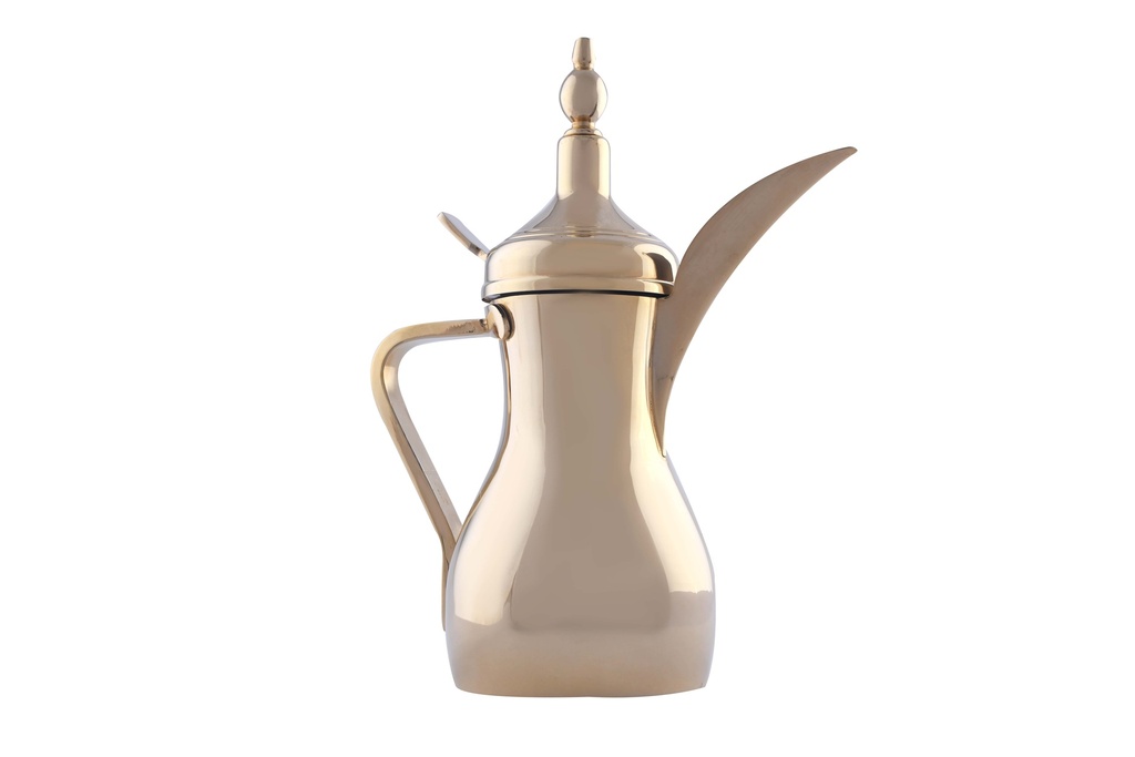 دلة السيف الحافظة للحراره مقاس 26 اونص بتصميم تقليدي أنيق، مثالية لتحضير وتقديم القهوة العربية اللون ذهبي