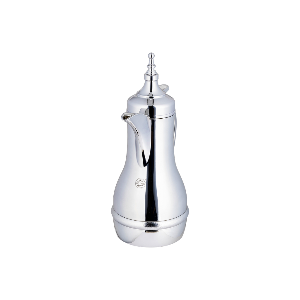 Zahwa thermos set for coffee and tea, two pieces from Al Saif, capacity 1.0/0.7 liters / elegant design to suit all tastes / made to preserve heat - chrome